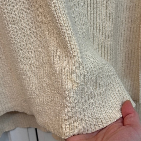 Free People Cream Knit Top with Criss-Cross Detail Size M. - Picture 5 of 8